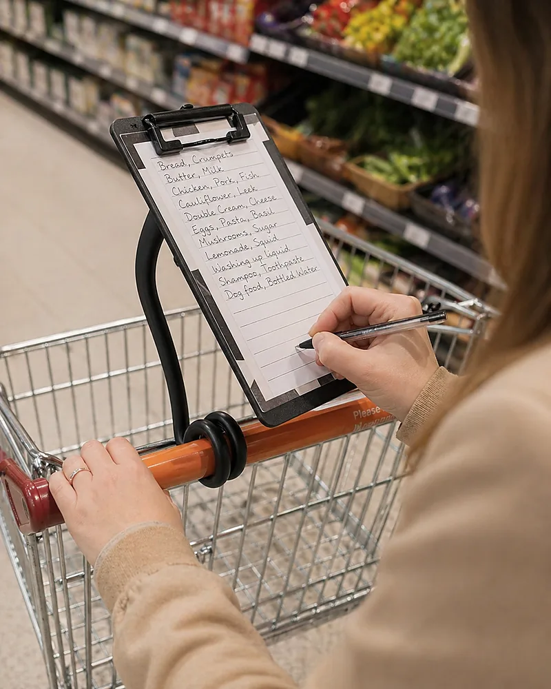 Twistaroo clipboard attachment on trolley